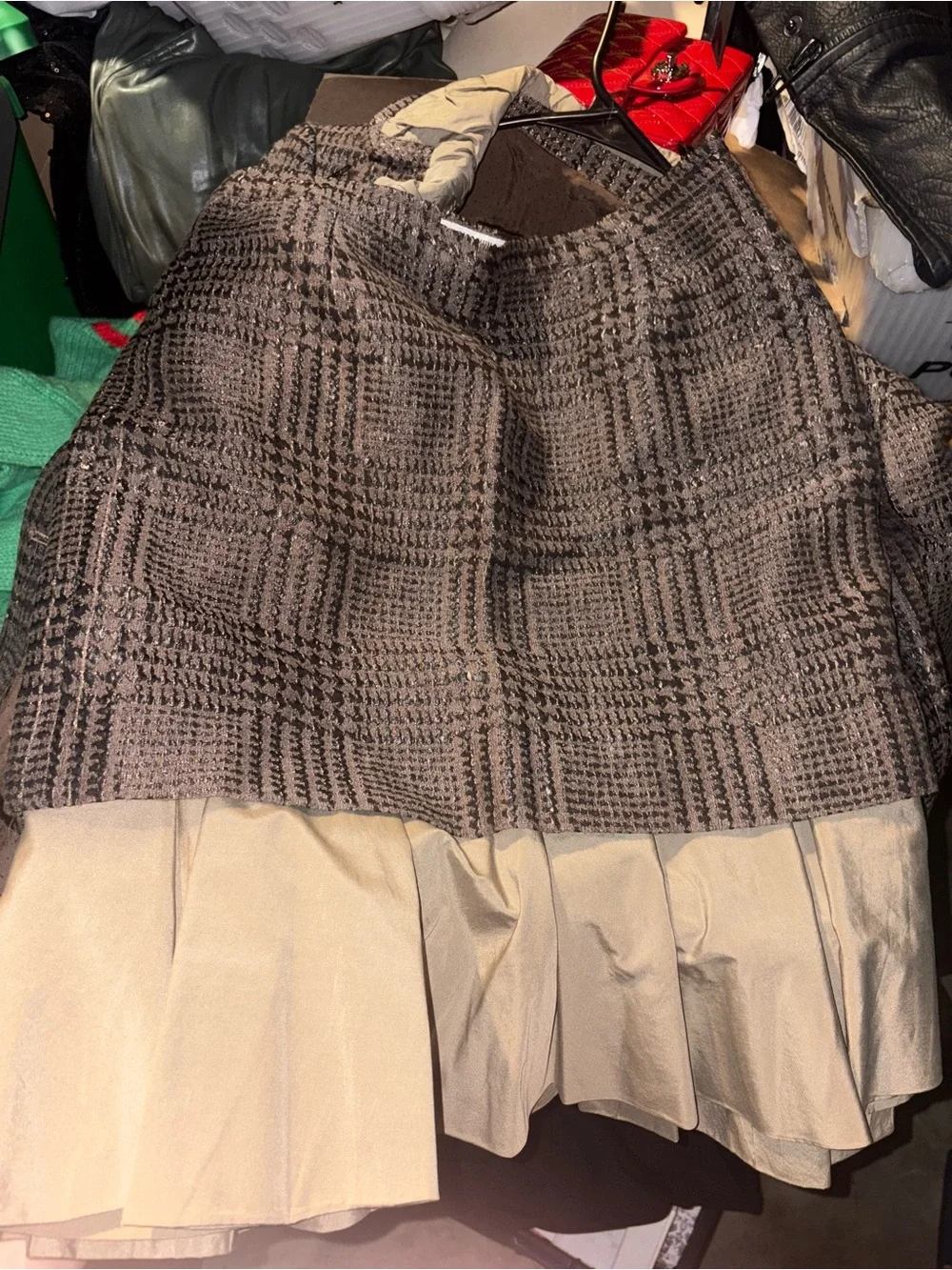 Moschino Brown Plaid Women's Jacket’s and skirt